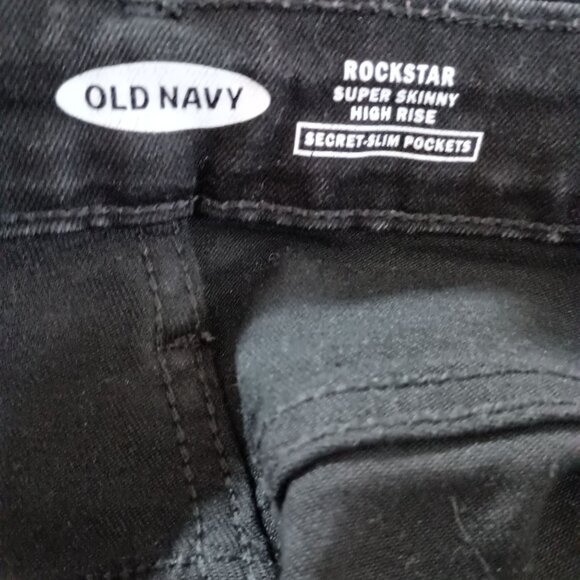 Old Navy Rockstar Super Skinny High Rise Black Jeans Size 8 Women’s Slim Fit - Picture 4 of 6